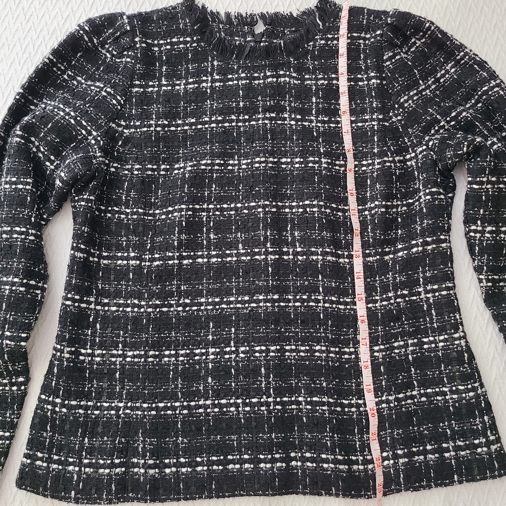 Ann Taylor Tweed Puff Sleeve Top Size Small - Picture 9 of 16